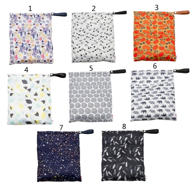 PUL – sac à couches réutilisable et étanche, pochette imprimée, sac sec et humide de voyage, 29x36cm