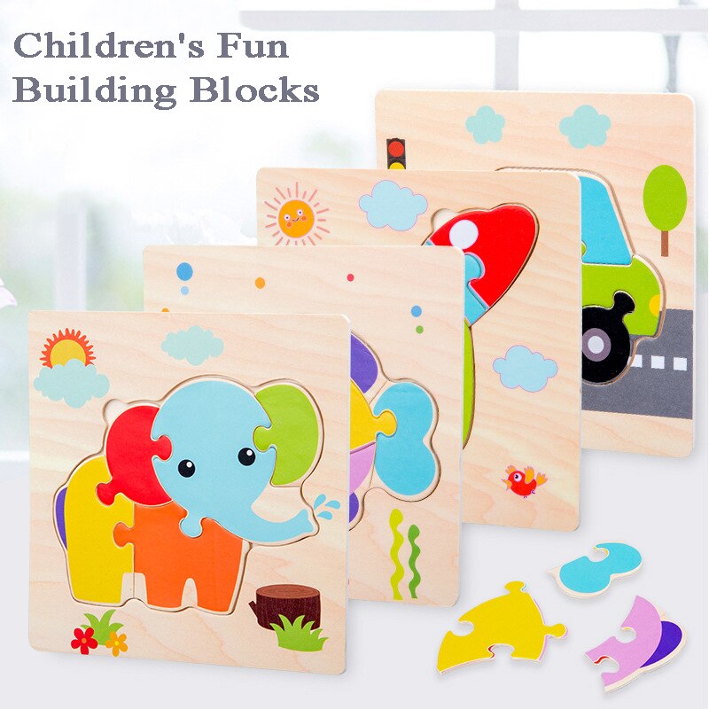 Houten Hand Grab Board Puzzel Speelgoed Dier Puzzels voor kinderen Cartoon Puzzel Leren Educatief Intelligentie Spel Speelgoed