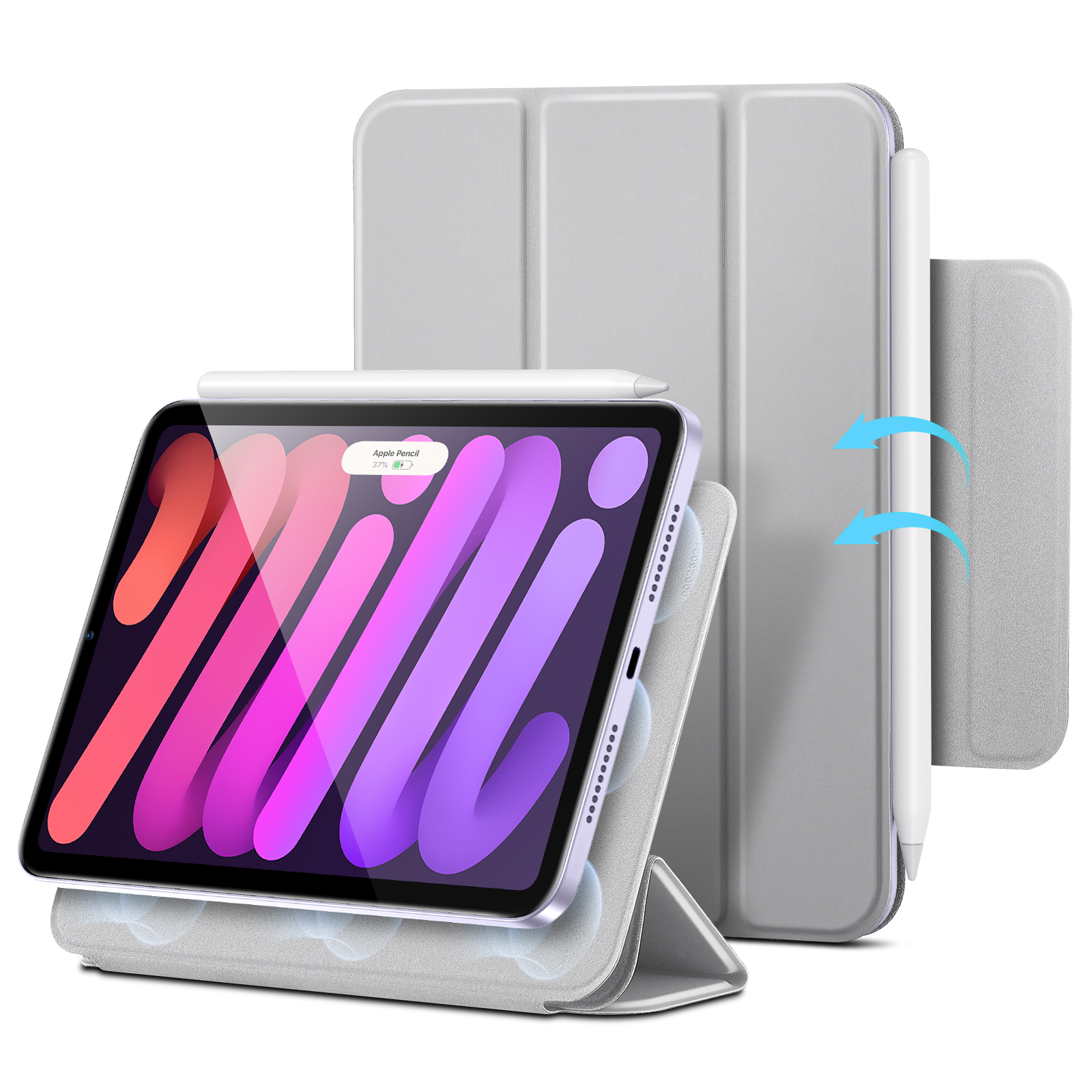 ESR for iPad Mini 7 Case, iPad Mini 7th/6th Generation Case (8.3 inch ) Powerful Magnetic Attachment Protection Cover: WHITE