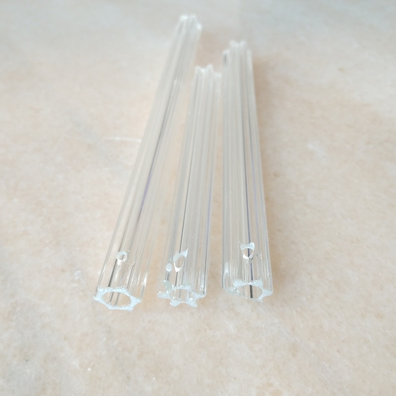 20pcs/lot clear blossom hexagonal crystal glass tube prism chandelier lamp Accessories with 1 hanging holes