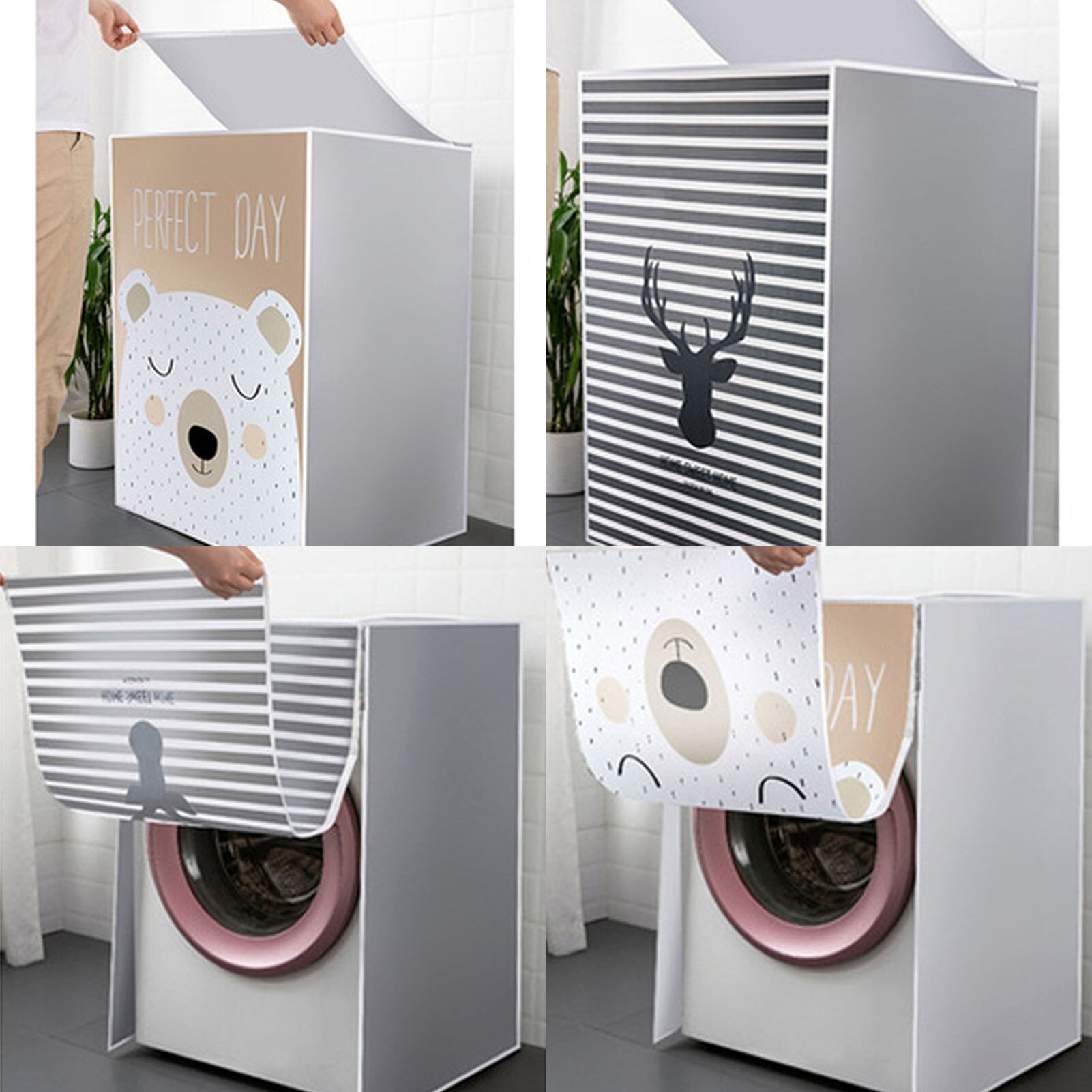 Wasmachine Deksel Waterproof Zonnebrandcrème Top Open Drum Type Wasmachine Universele Cover Doek Front Open Stofkap