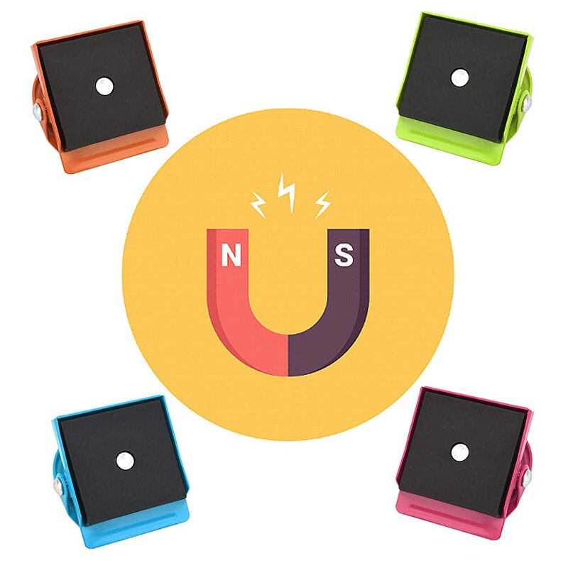 Binder Clips Paper Clamps Magnetic Clips Magnetic Metal Clips 16 Packs Colorful Heavy Duty Refrigerator Whiteboard Wall Clip