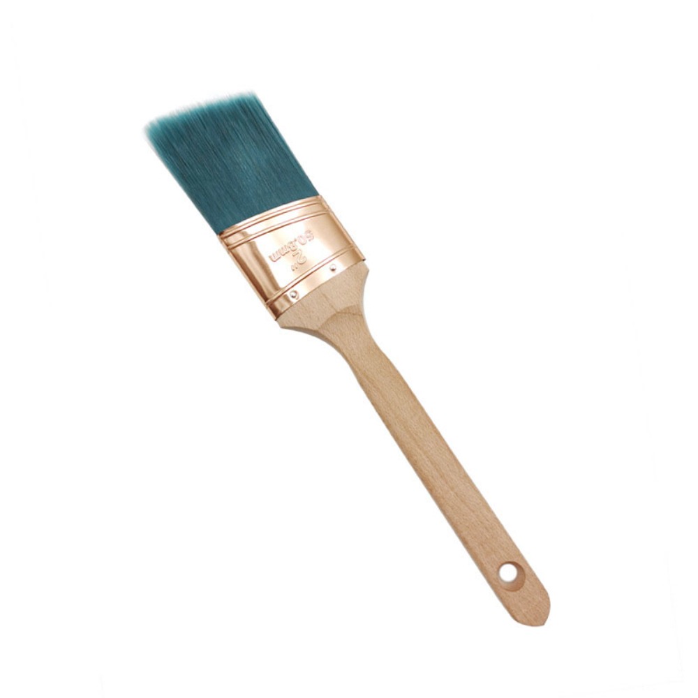 Pincel de pintura de 2 pulgadas, marcas de pincel, mango cómodo, cepillo de cerdas suaves, aplicación uniforme, fibra química: Blanco cremoso