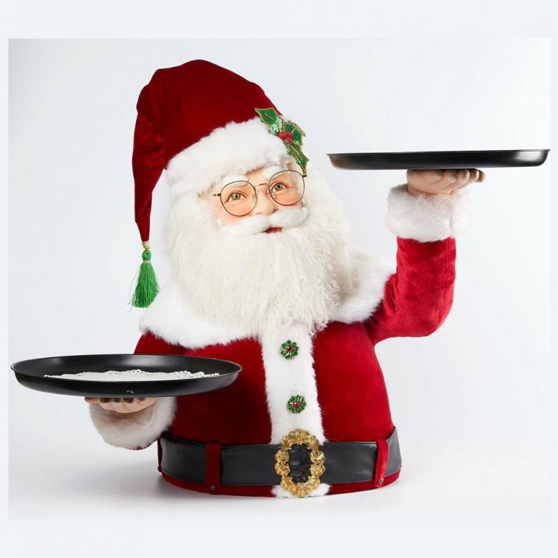 Creatieve Kerst Kerstman Sneeuwpop Snack Rack Huishoudelijke Ornament Opslag Eettafel Decoratie Snack Fruit Lade: Santa Claus no plate