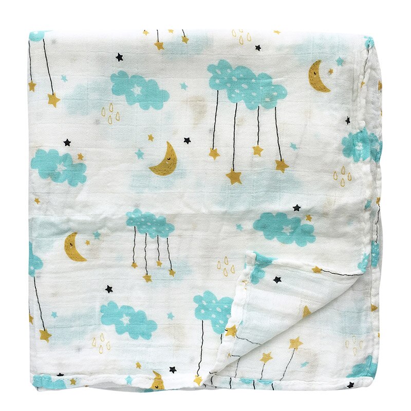 Baby Swaddle Wrap Soft Bamboo Cotton Blanket For Baby Stroller Use Cute Cartoon Baby Blanket 120*120cm