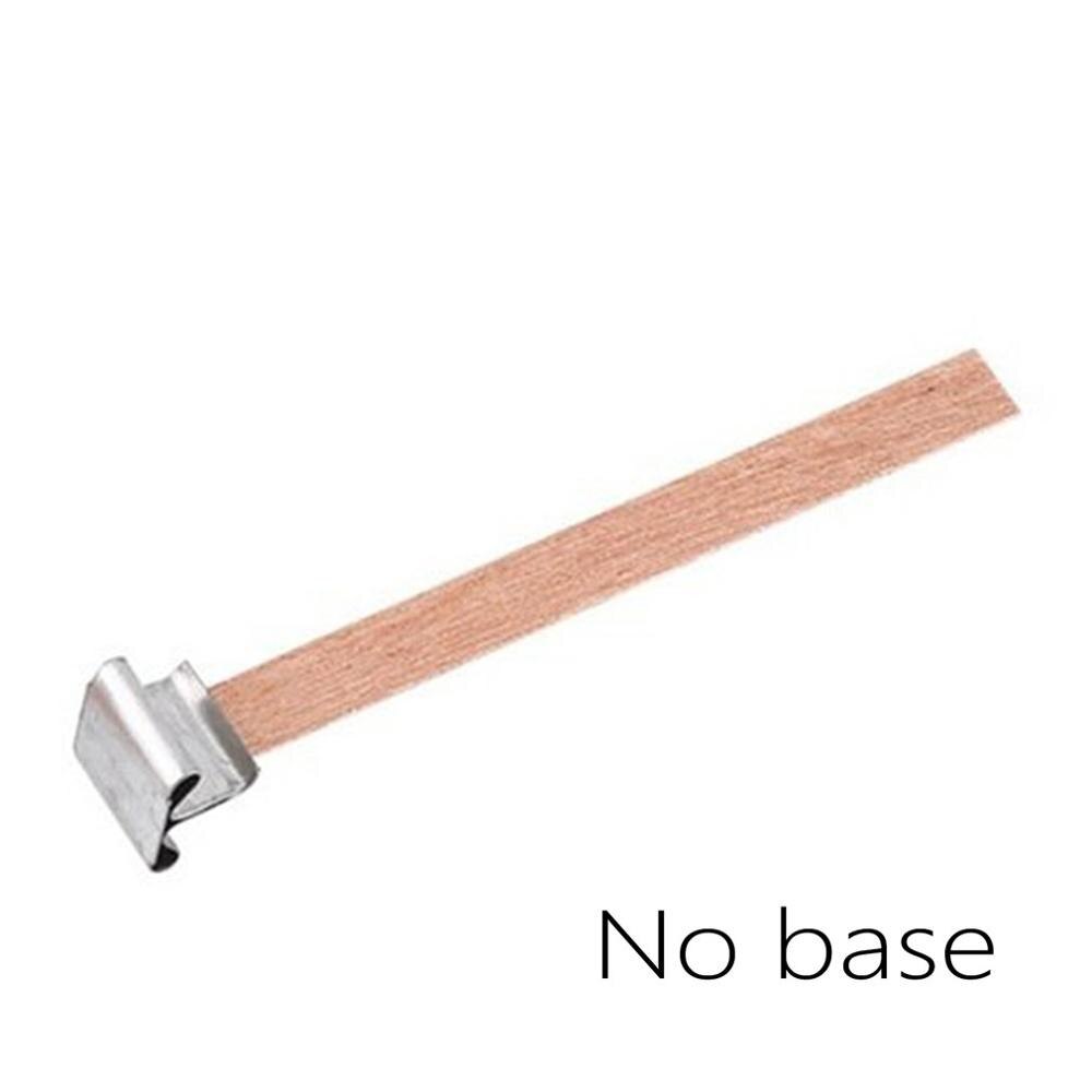 Wooden Wick Wax Handmade Candle Wooden Core With Sustainer Tab DIY Candle Making Supplies Metal Base