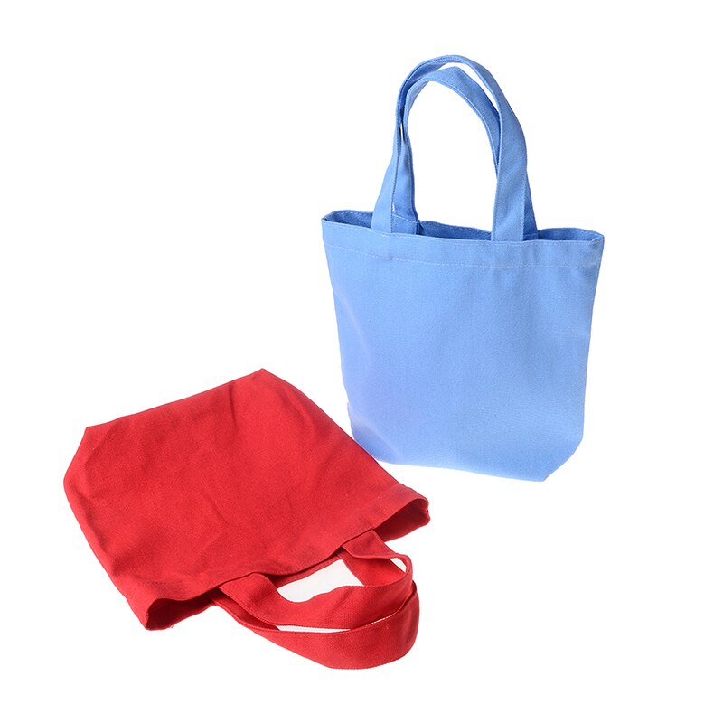 Sac à main en toile de couleur unie sac à provisions pour femme fille sac à Lunch Portable sac de pique-nique sac de rangement pour femme sac 23*21*10cm