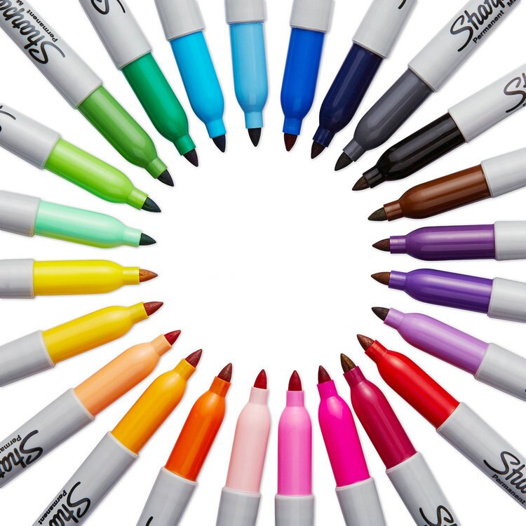 Sharpie Marker Pennen Set 30001 Olie Gebaseerd Art Markers Usa 1.0 Mm Permanente 12 Kleuren 24 Kleuren