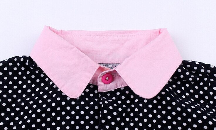 Blusa de manga larga con estampado de lunares para niña, ropa de para niño de 4 a 14 años, prendas de vestir exteriores para niño