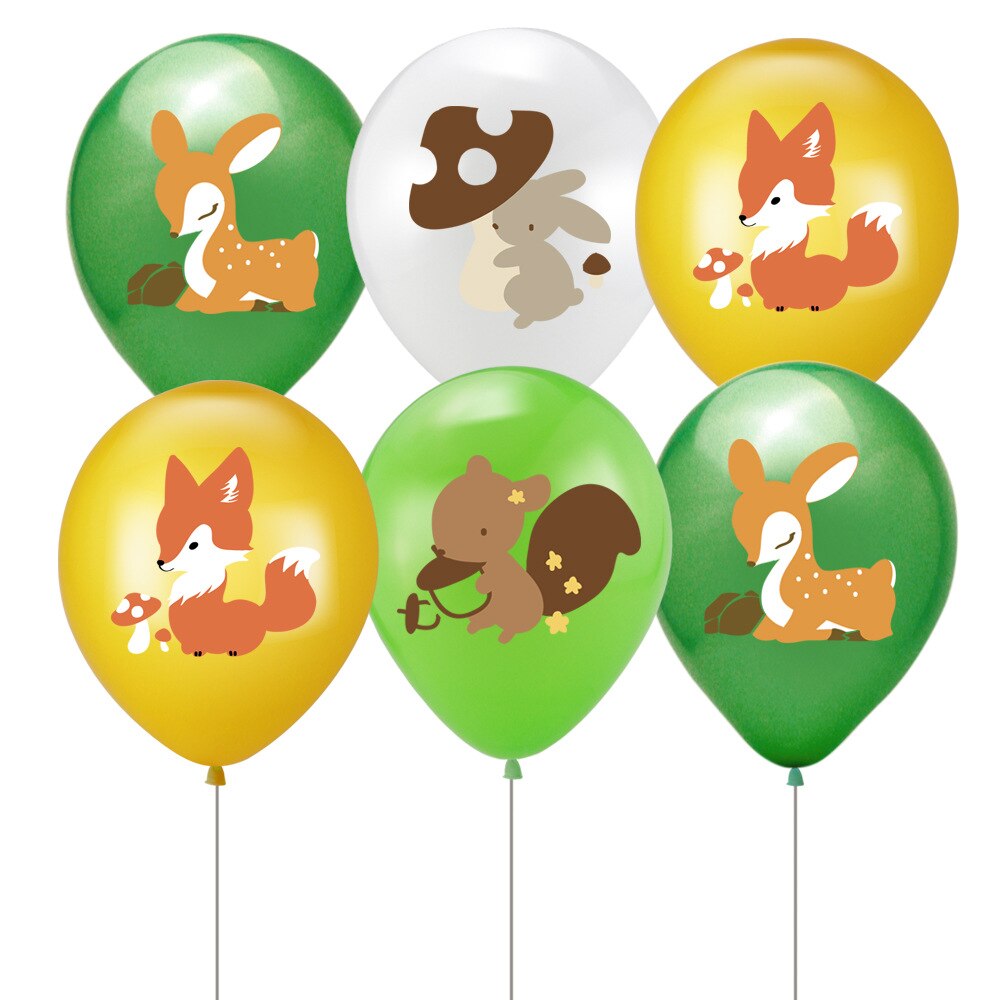 Cartoon Bos Dieren Ballonnen Verjaardagsfeestje Decoratie Vlag Vos Eekhoorn Ballonnen Jungle Dieren Ballonnen Verjaardagslevering