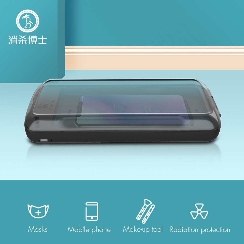 X4 UV Mobile Phone Sanitizer Wireless Charger Portable UV Light Sterilizer Phones Cleaner Personal Mask Sanitizer Disinfection