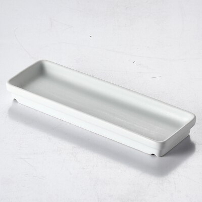 1 pcs Ceramic Porcelain Plate Nordic Style Rectangular Flat Black Western-style Food Snack Butter Plate Tableware Ceramic: white