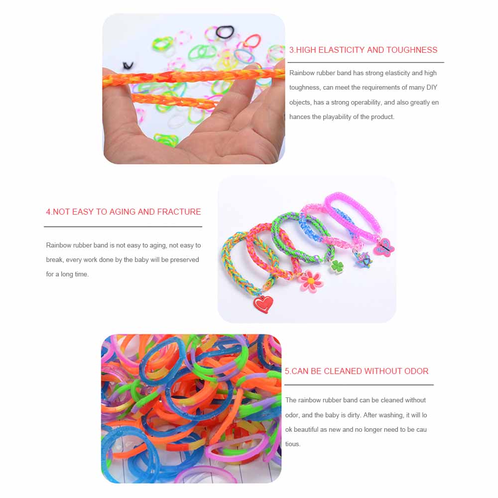 Jeu de bandes artisanales en caoutchouc pour enfants, 4400/10000 pièces, Kit de fabrication de Bracelet, pour filles