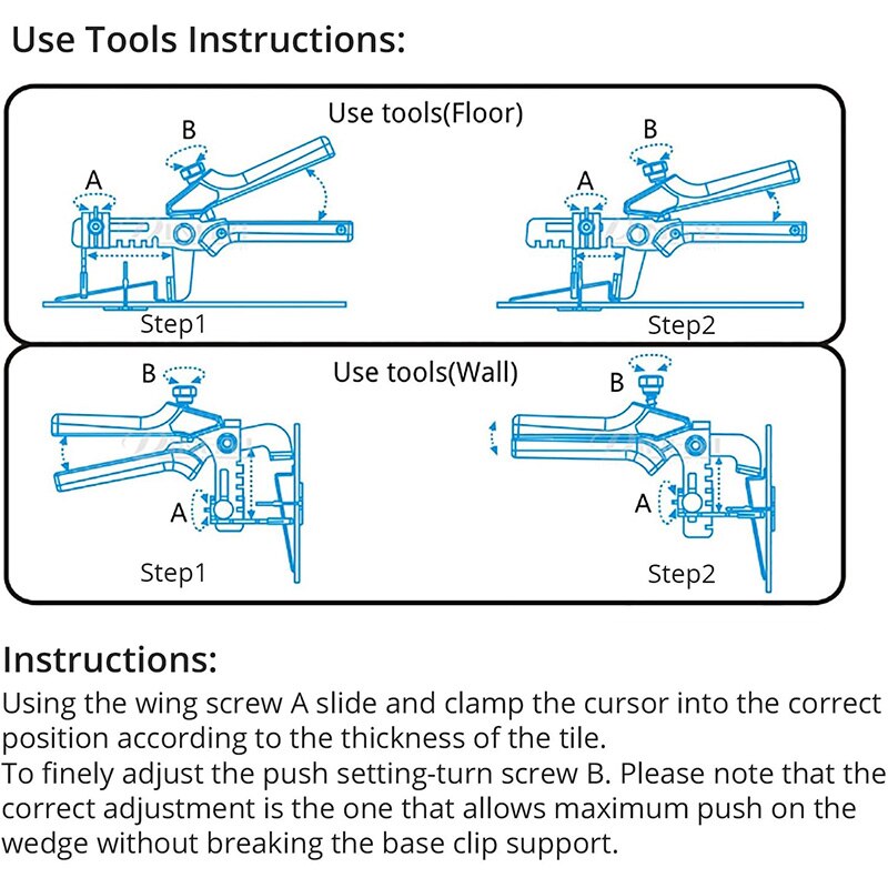 Floor Walls Plastic Tiles Level Wedge Spacers Tile... Grandado