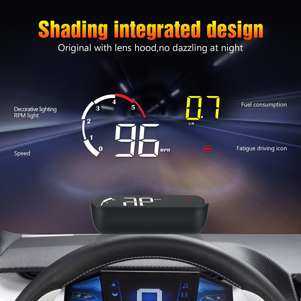 Car-styling M10 A100 Windshield Projector OBD2 Overspeed Warning Universal Intelligent Alarm System Car HUD Display