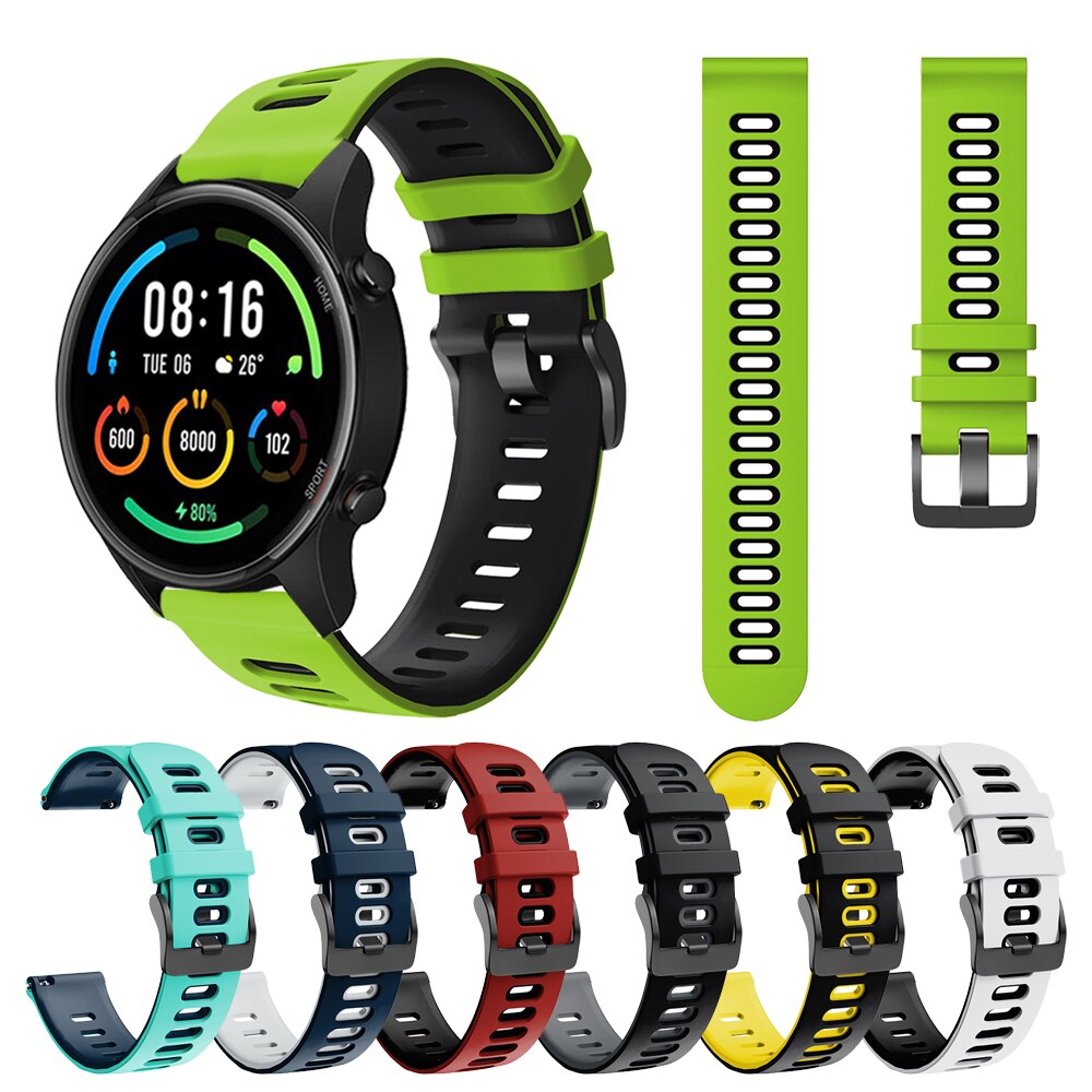 til xiaomi mi klokke farge sport utgave sport silikon reim bånd armbånd håndleddsrem easyfit klokkerem bytt tilbehør