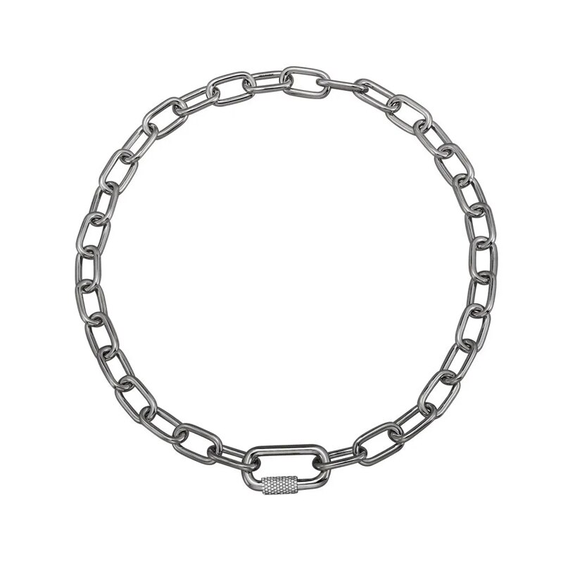 S925 sterling zilveren sieraden 1:1 kopieën, ketting, camouflage verstelbare ketting, donkergrijze zilveren sieraden: Apm kraag 03