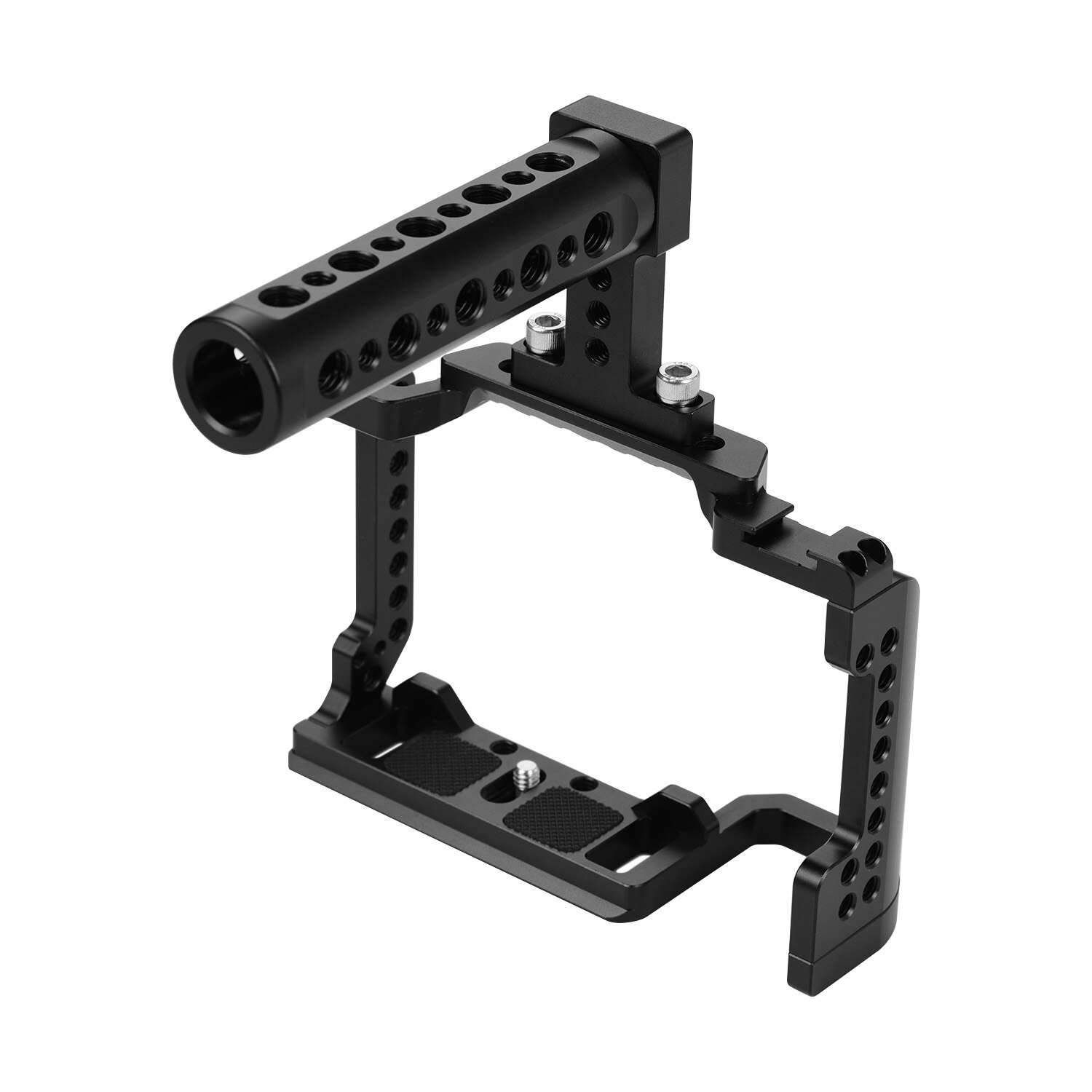 Andoer Video Camera Cage + Top Handle Kit Aluminum Alloy with Cold Shoe Mount 1/4 Inch Screw Holes Compatible with Nikon Z6/Z7