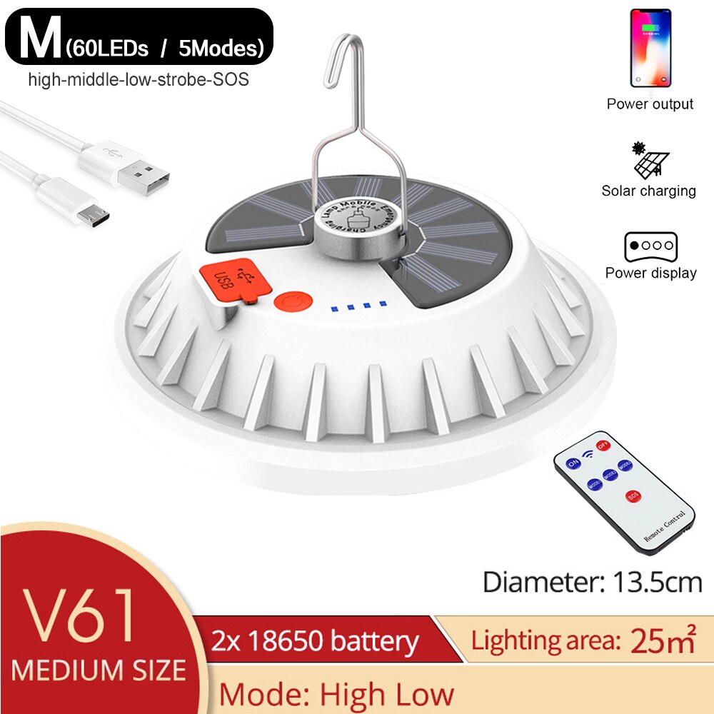 300W LED Solar Bulb Lamp Remote Control Solar Charge Lantern Portable Emergency Lights Outdoor Camping Night Market Lighting: Type C