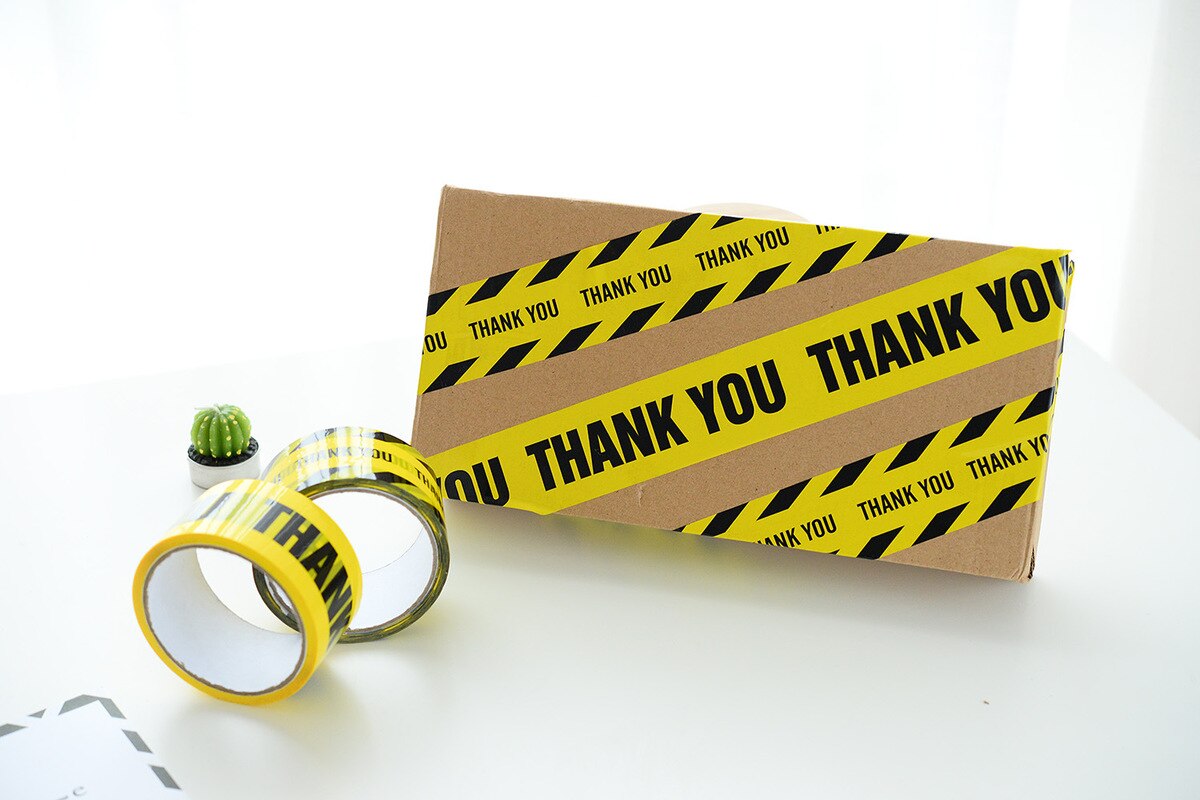 1 Roll 48mm*25m Opp Warning Tape Danger Caution Barrier Remind Work Safety Adhesive Tapes DIY Sticker For Mall Store School