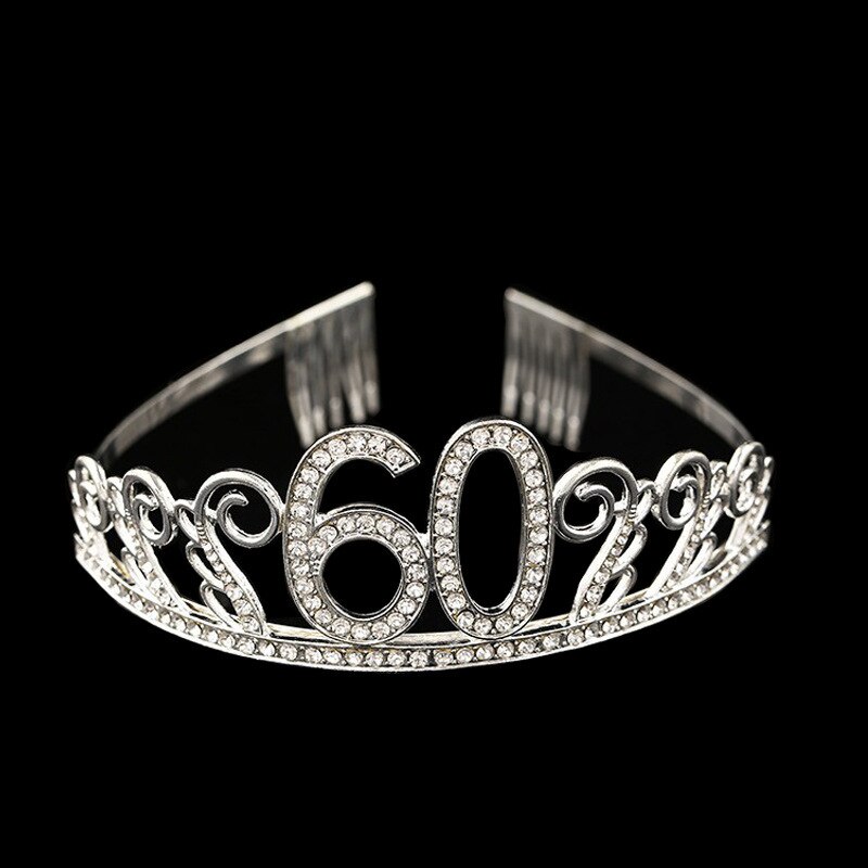 Décorations de fête d'anniversaire pour adultes, 30, 40, 50, diadème en cristal, couronne de princesse, accessoires, décoration de joyeux 30 ans