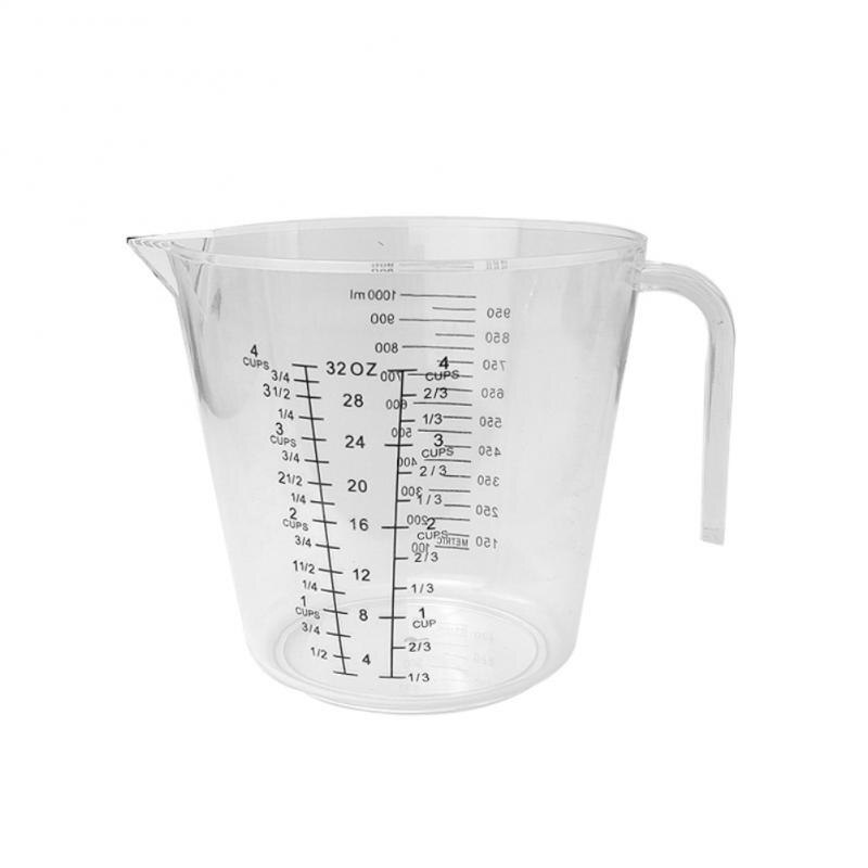 Transparent measuring cup with scale plastic cup kitchen baking supplies liquid non-pouring cup with handle measuring cup/Jugs: 600ML