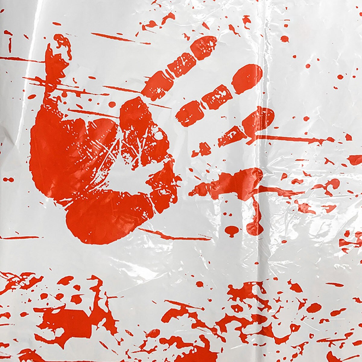 Halloween Bloody Tafelkleed, Bloederige Handafdrukken Ploetert Wegwerp Plastic Tafel Dekken, Grappige Thema Partij Decoratie