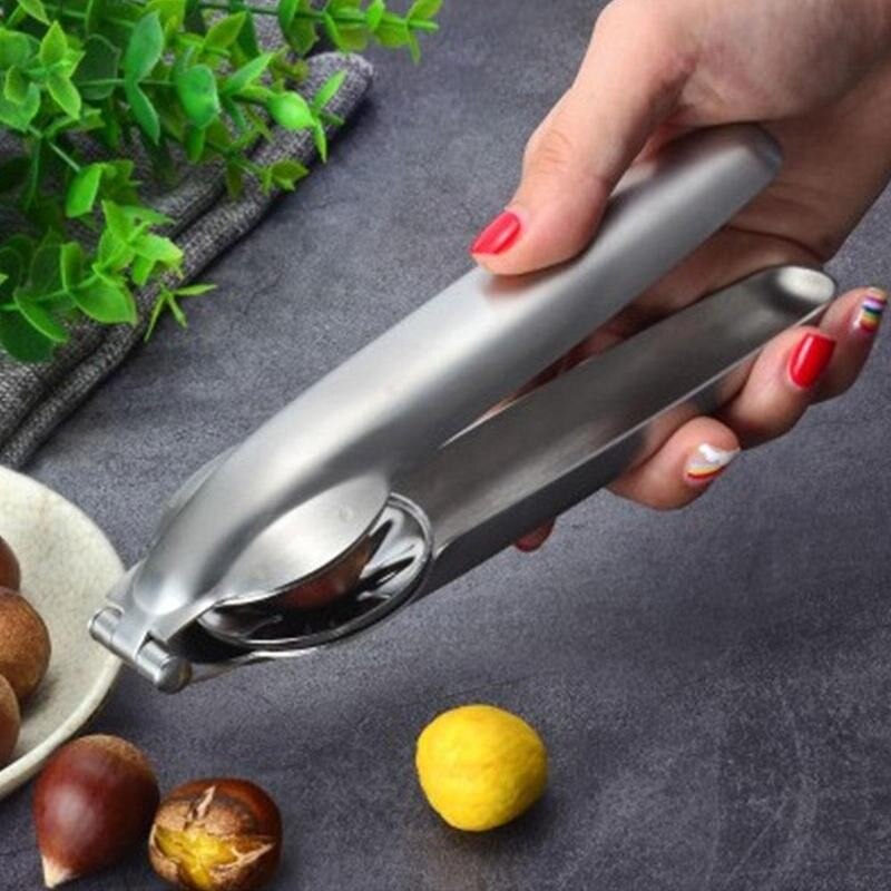 Chestnut Cutter Stainless Steel 2 In 1 Quick Chestnut Clip Walnut Pliers Metal Nutcracker Sheller Nut Opener Kitchen Cutter