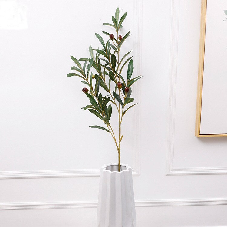 95cm kunstige blade grønne olivengrene simulering frugt kunstige blade bryllup dekorativ buket boligindretning efeu: Default Title