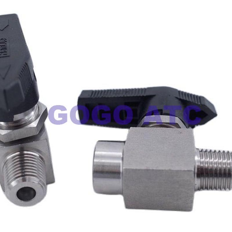 Ball valve 1/4" inch female to male thread stainless steel 304 Panel straight through meter switch two way ball valve