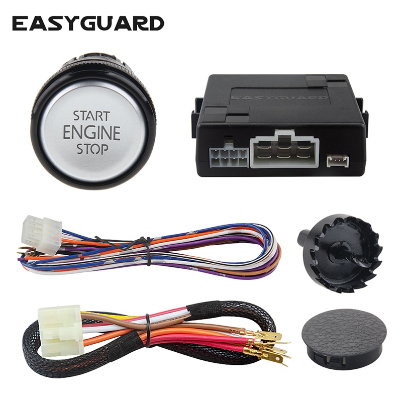 Good EASYGUARD universal push button start stop remote engine start optional push to start switch among ACC ON OFF