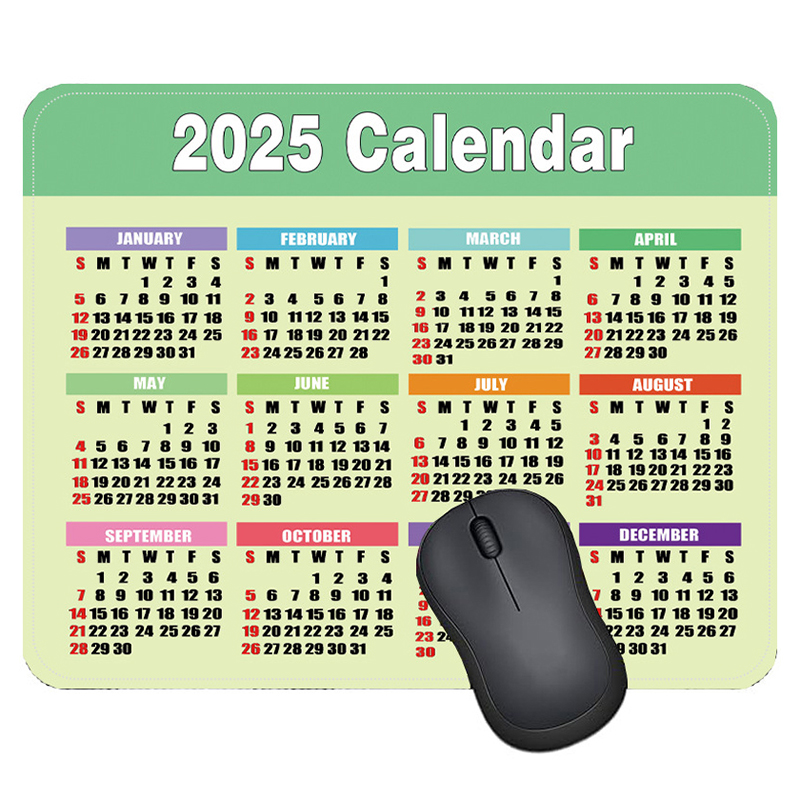 Portable Calendar Mouse Pad Non-Slip Rubber Computers Laptop Mouse Pads Small Office Mousepad Durable Year