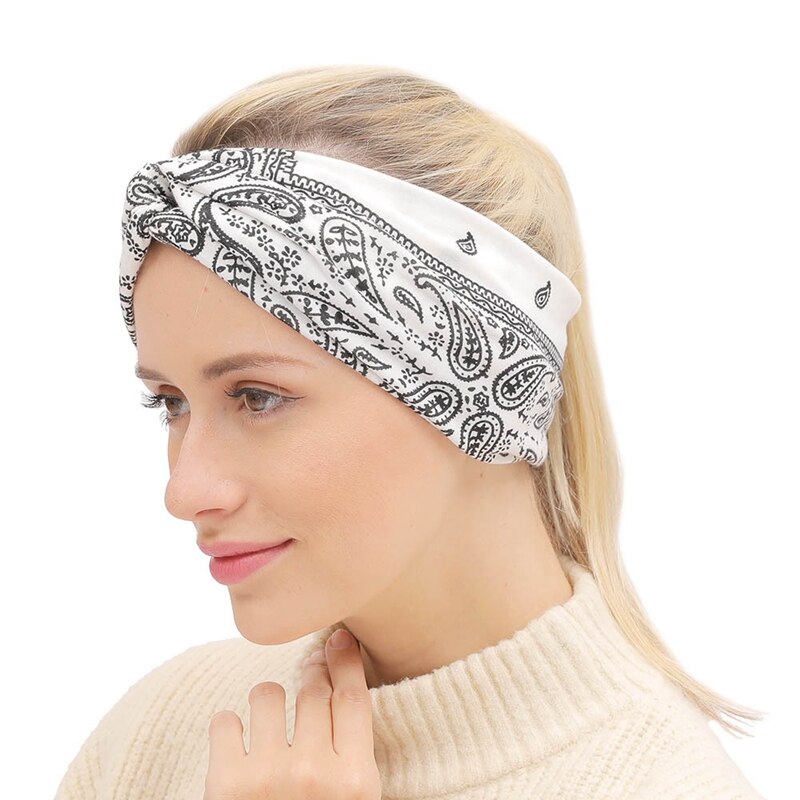 Paisley Haar Bandana Boho Haaraccessoires Yoga Outdoor Sport Haarband Hoofdband 4Pc