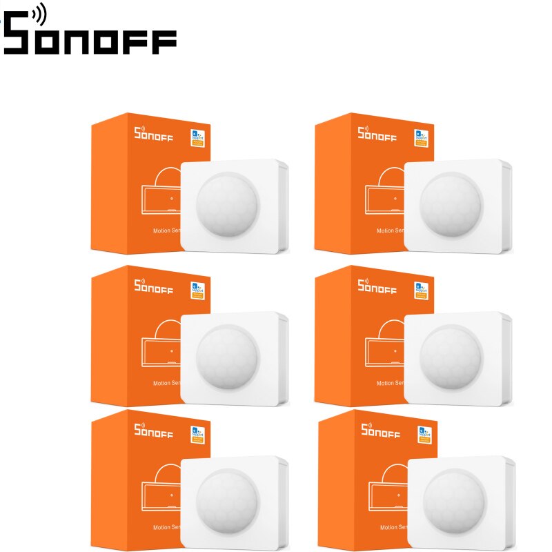 SONOFF SNZB 03 ZigBee Human Body Motion Sensor 110° Wide View Low-Battery Notification Via EWeLink Works With Alexa Google Home: 6 pcs