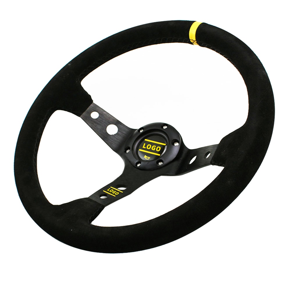 Universal 14'' Sport Steering wheel Suede leather steering wheel automobile race steering wheel 350mm