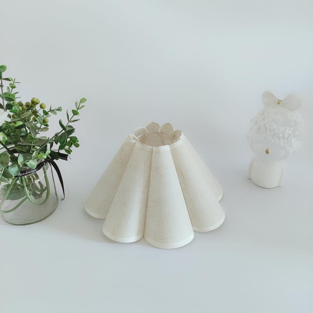 Parmi nous Xianfan – abat-jour en tissu japonais, abat-jour en PVC pour lampes de bureau E14 E27, abat-jour en pétales pour plafonnier: gird flax
