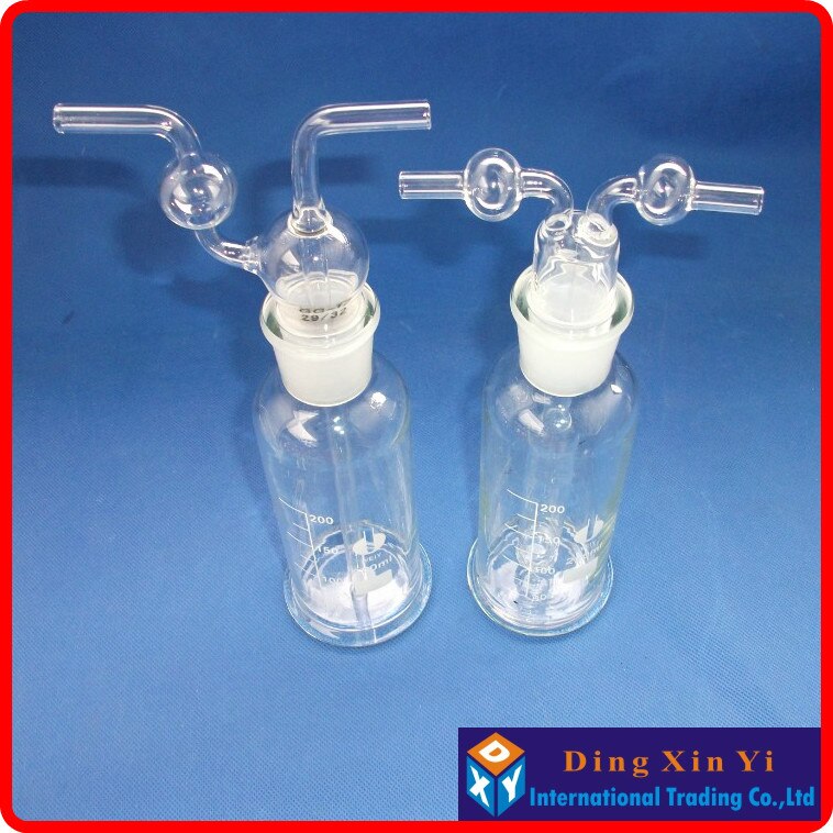 (2 pieces/lot) Straight-tube, 250ml Lab glass Gas Washing Bottle drechsel,drying or remove the impurities in the gas