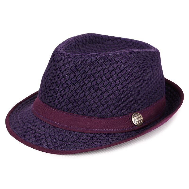 Män och kvinnor utomhus andningsbar mesh solhatt vuxen sommar plus size fedora hattar 56-58cm 58-60cm: Lila / 56-58cm