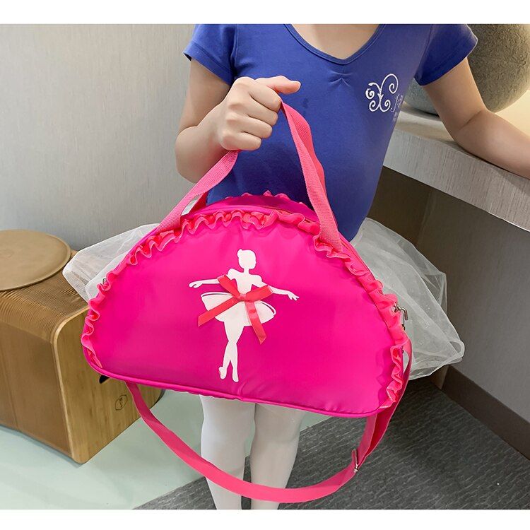 Sac de danse à clochette pour enfants, sac à main en dentelle de grande capacité rose violet noir, sac de danse à clochette pour filles, paquet de bonne