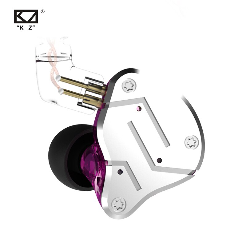 Original KZ ZSN Colorful BA+DD In Ear Earphone Hybrid Headset HIFI Bass Noise Earbuds Replaced Cable For Iphones Music