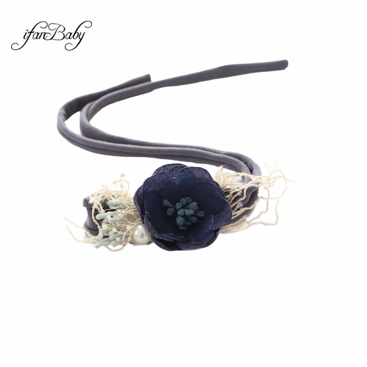 Diadema de flores rosas vintage quemada para niños y mujeres con diadema elástica de nailon con perlas: Rojo