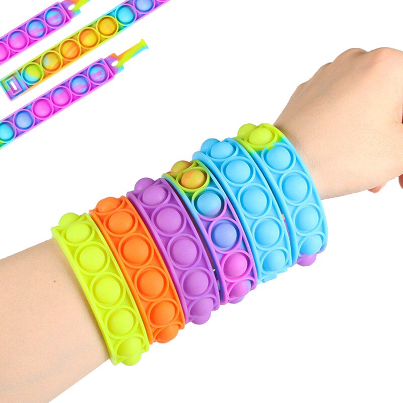 Zappeln Spielzeug für freundlicher drücken Popet Grübchen Armbinde Dekompression Spielzeug für Erwachsene Mädchen Antistress Presse seine blasiert Sensorischen Spielzeug