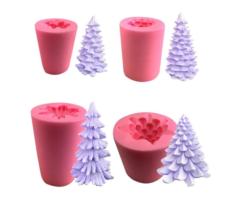 Stampi per sapone per albero di natale 3D strumenti per decorare torte al cioccolato stampo in silicone per fondente da forno forma di stampo in silicone per sapone fatto a mano fai-da-te
