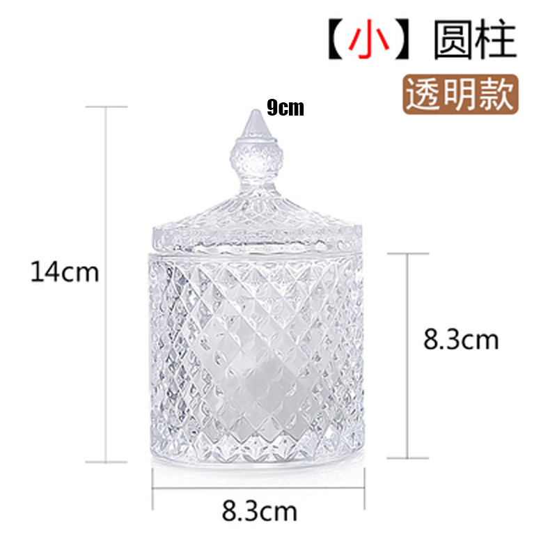 Kreative Glas Glas Kerze Glas mit Deckel Mehrfarbig Schmuck Lagerung Kasten Runde Lagerung Glas Wohnzimmer Heimat Lager Krug: transparent