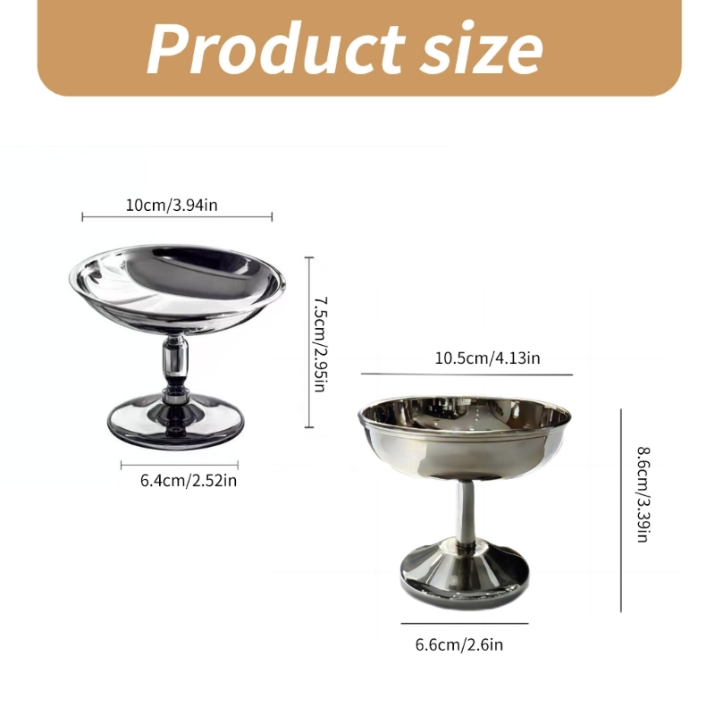 F92b- set  of 2 koppar 304 serveringskoppar i rostfritt stål glasskopp liten kopp