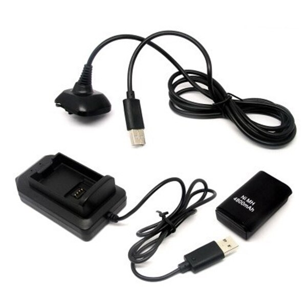 Dubbele Oplaadbare Batterij + Usb Charger Cable Pack Voor Xbox 360 Draadloze Controller