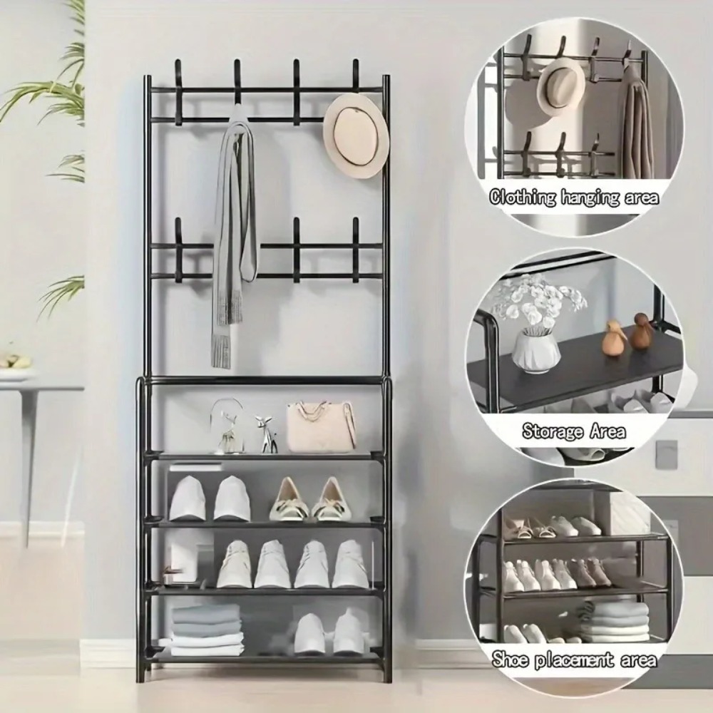 Colgador de ropa, Zapatero multicapa, puerta DIY, estante para sombreros y zapatos, organizador Simple de pie para sala de estar, estantes de almacenamiento