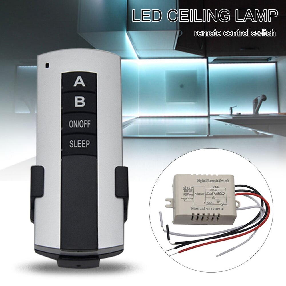 1/2/3 Ways Light Remote Switch ON/OFF LED Ceiling Lamp 200V-240V Single Channel Remote Control Switch Wireless Receiver