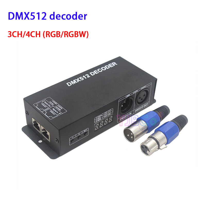 DC12V ~ 24V RGB RGBW 3CH 4CH DMX512 decoder mit digital display DMX zu PWM 3CH * 8A 4CH * 4A led streifen dimmer