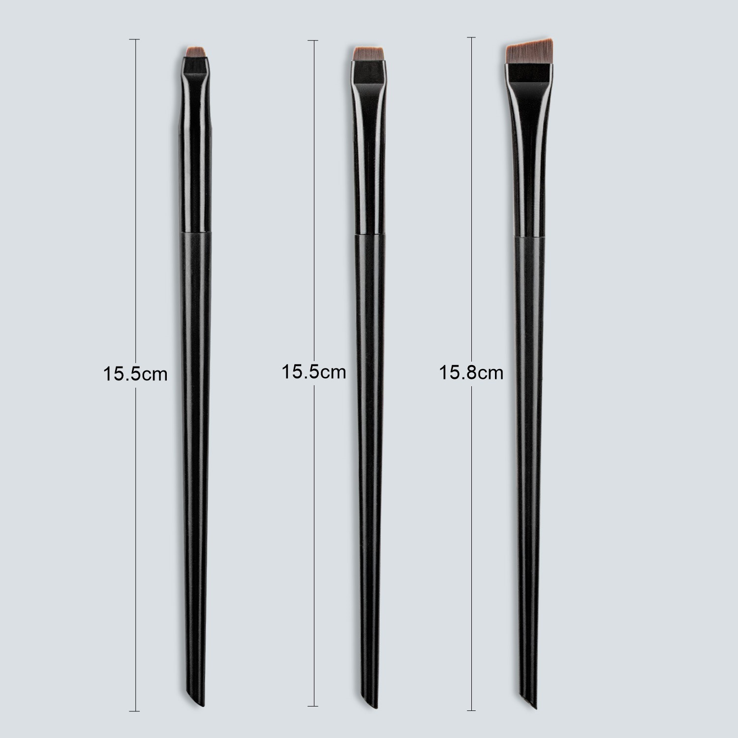 3-delige rand eyeliner borstel schuine kop wenkbrauwborstel overzicht eyeliner borstel ultradunne oogschaduw borstel make-up tools
